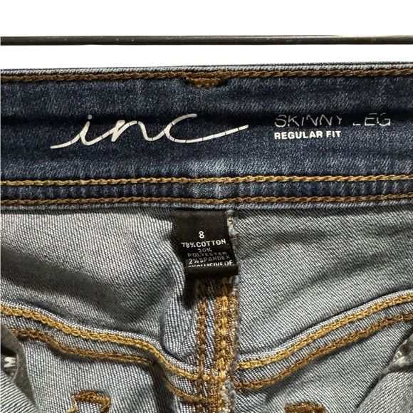 INC International Concepts Distressed Skinny Jeans - Size 8 - Picture 2 of 4